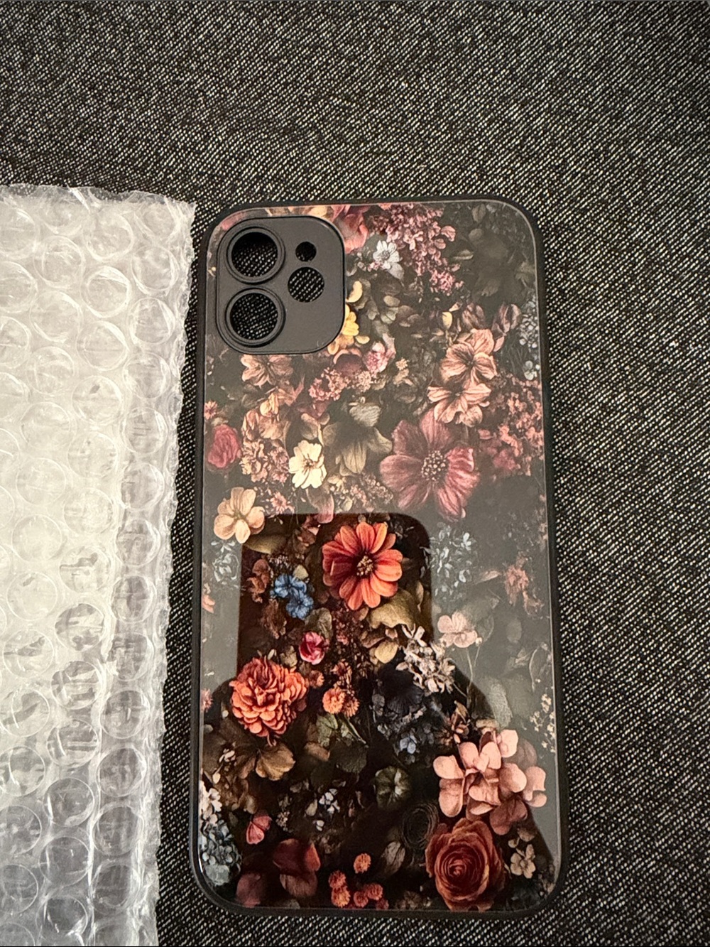 Floral Pattern Black iPhone Case - Protective Floral Design